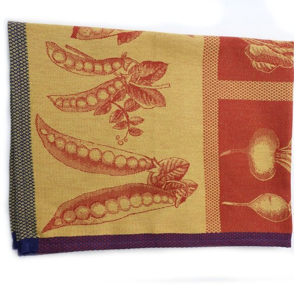 Vintage Vanderbilt Kitchen Towel France Cotton Red Yellow Vegetables - Picture 10 of 11